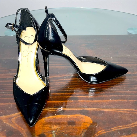Jessica Simpson Black Patent Leather Stiletto Heels 6 - Picture 1 of 14